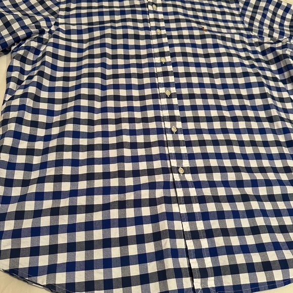 Ralph Lauren collared Button Down Blue White Checkered Short Sleeve Shirt XXL - Picture 8 of 12